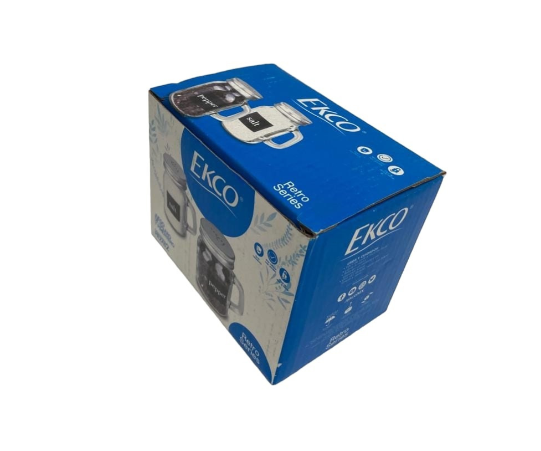 Juego de Salero y Pimentero Ecko | Vidrio con Tapa de Acero, 100 ml, Fácil de Usar y Lavar