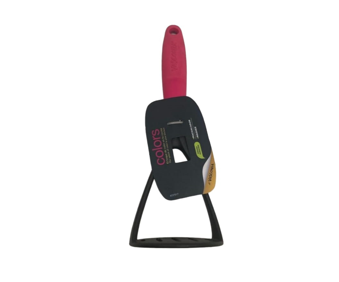 Machacador Vasconia Colors | Nylon y Silicón, Antiadherente, Resistente hasta 180°C, 25 cm