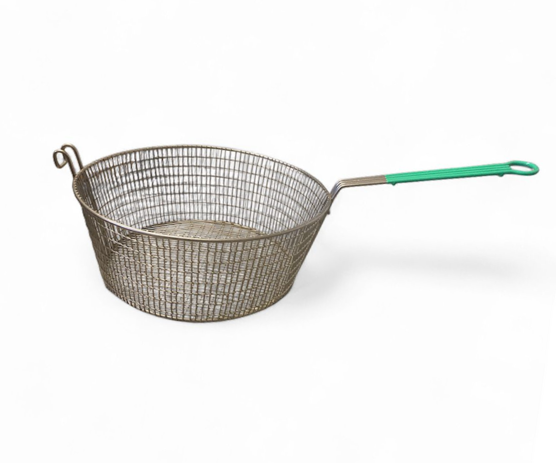 Canastilla Niquelada Redonda Grande | 31 cm Ø x 62 cm – 994 g – Resistente y Tradicional