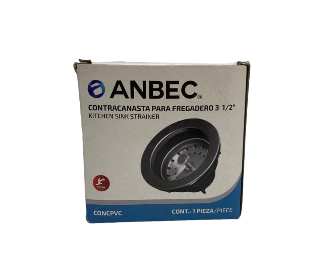 Contracanasta para Fregadero 3 1/2" de Acero Inoxidable | Anbec, Resistente y Fácil de Instalar