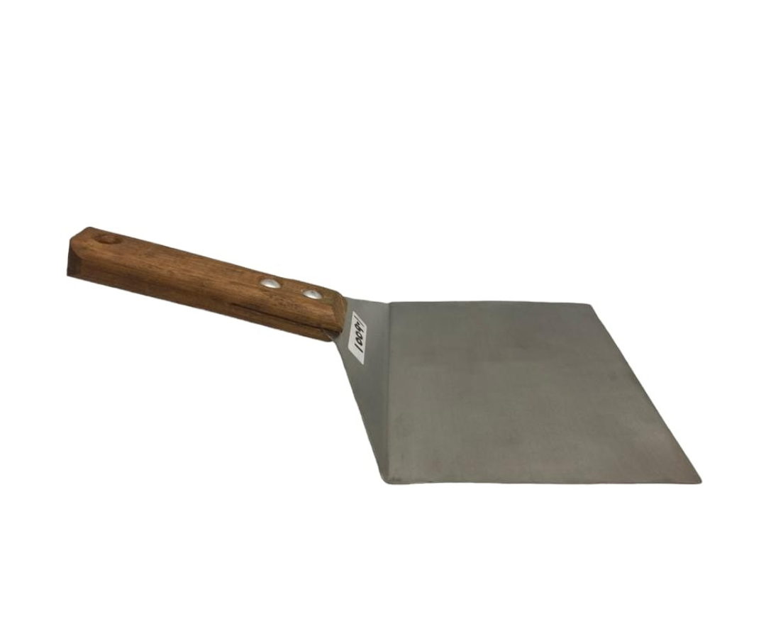 Hamburguesero Inoxidable Ancho 18 cm Liso con Mango de Madera | 29.5 x 18 cm – Resistente y Eficiente