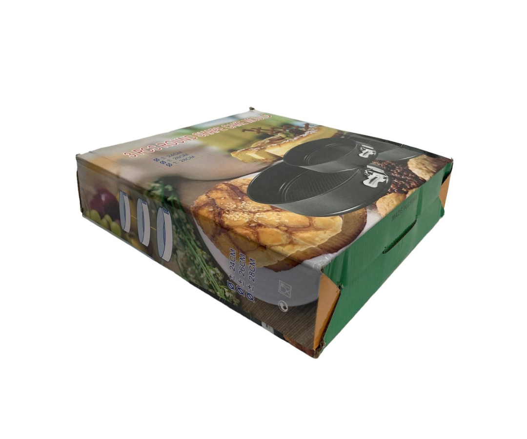 Juego de Moldes Desmontables Redondos (3 Piezas) | 28 cm, 26 cm y 24 cm diámetro – 1,050 g – Prácticos y Versátiles