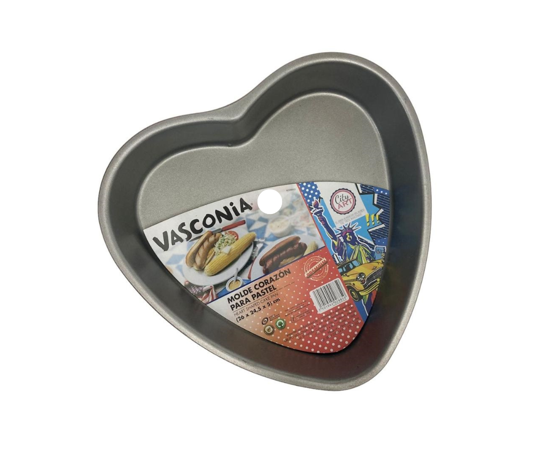 Molde de Corazón para Pastel Vasconia | 26 x 24.5 x 5 cm – 286 g – Romántico y Funcional