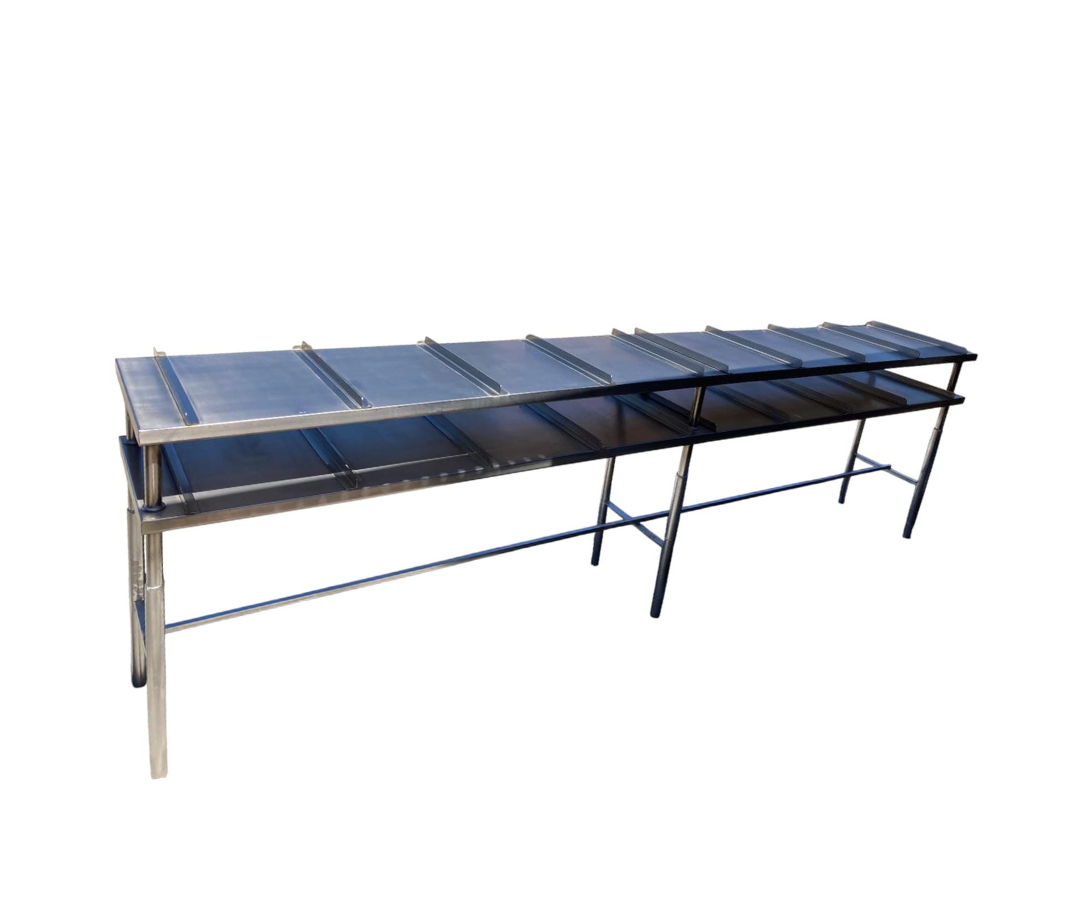 Mueble Inoxidable de 2 Niveles con Separadores | 3.20 x 0.45 m – Especial para Comedores
