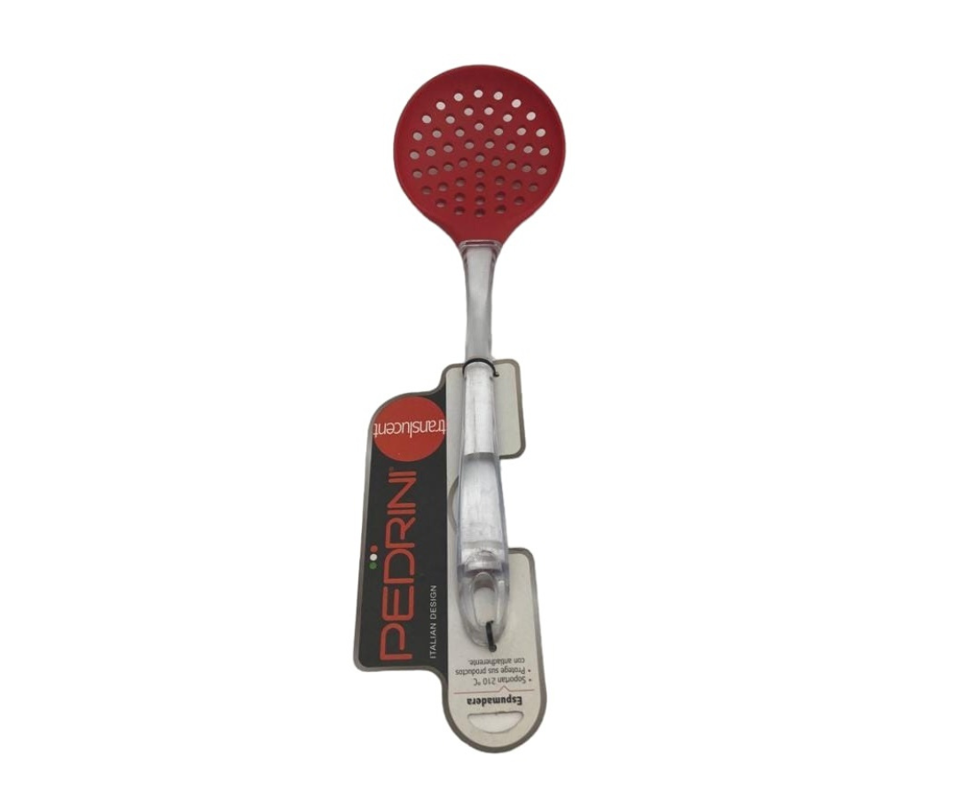 Espumadera Pedrini Italian Design | Cabeza de Silicón, Mango de Policarbonato, 34 cm, Resistente al Calor