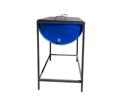 Asador de Tambo acero | 1.20 x 60 cm con Cenicera y Rejilla