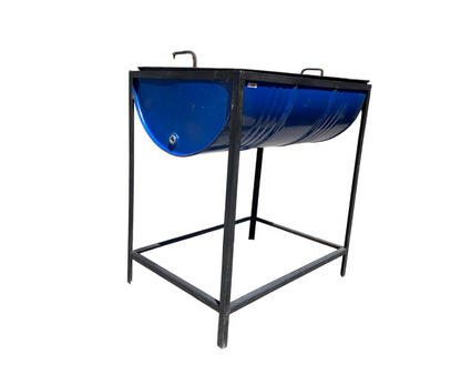Asador de Tambo acero | 1.20 x 60 cm con Cenicera y Rejilla