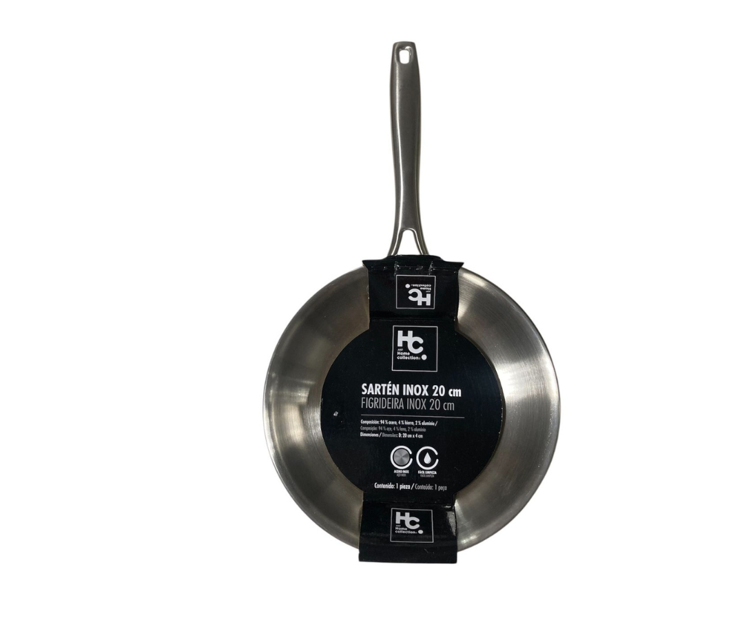 Sartén Acero Inoxidable HC Home Collection 20 cm | 580 g – Durable y Profesional