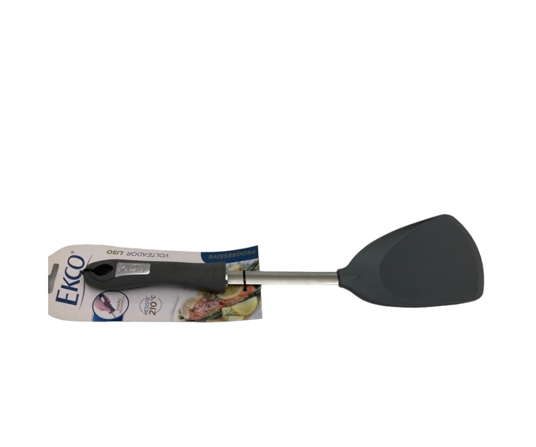 Volteador Progressive Ecko Liso | Mango Inox Soft Touch, Resiste 210°C, 36.5 cm