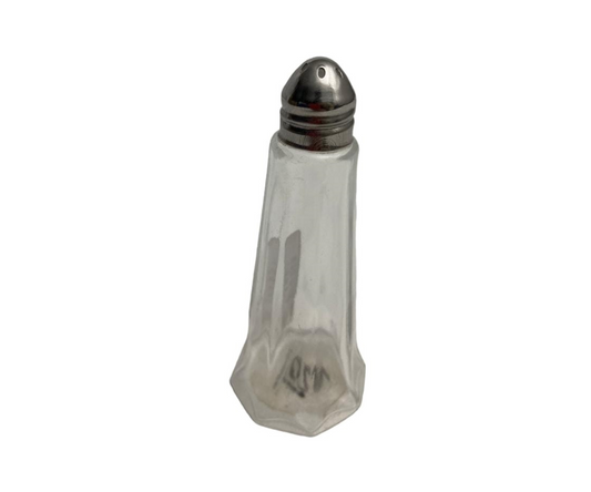 Salero de Vidrio Largo con Punta de Metal | 11 x Ø4.5 cm, 80 g – Clásico y Funcional