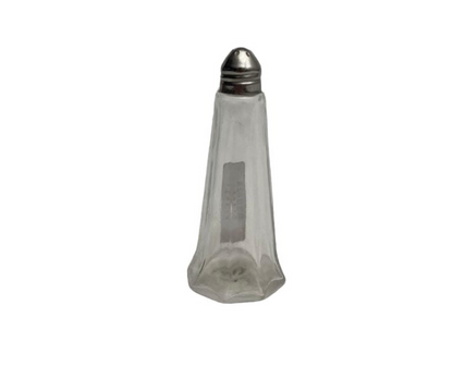 Salero de Vidrio Largo con Punta de Metal | 11 x Ø4.5 cm, 80 g – Clásico y Funcional