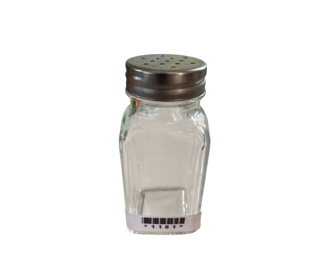 Salero Cuadrado en Frasco de Vidrio | 9 x 4 cm, 98 g – Práctico y Moderno