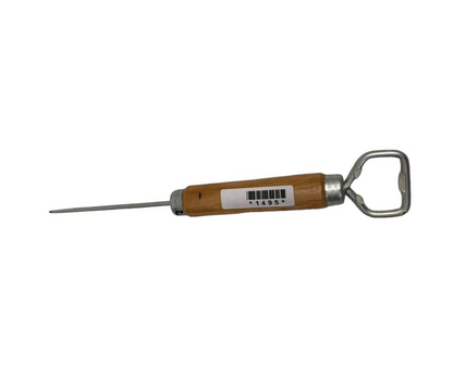 Picahielo con Destapador y Mango de Madera | 25 cm, 60 g – Versátil y Ergonómico