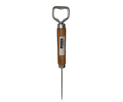 Picahielo con Destapador y Mango de Madera | 25 cm, 60 g – Versátil y Ergonómico