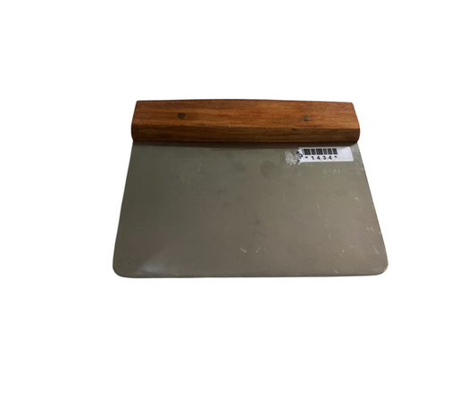 Espátula Rectangular Mediana de Acero Inoxidable con Mango de Madera | 12.5 x 15 cm – 154 g –