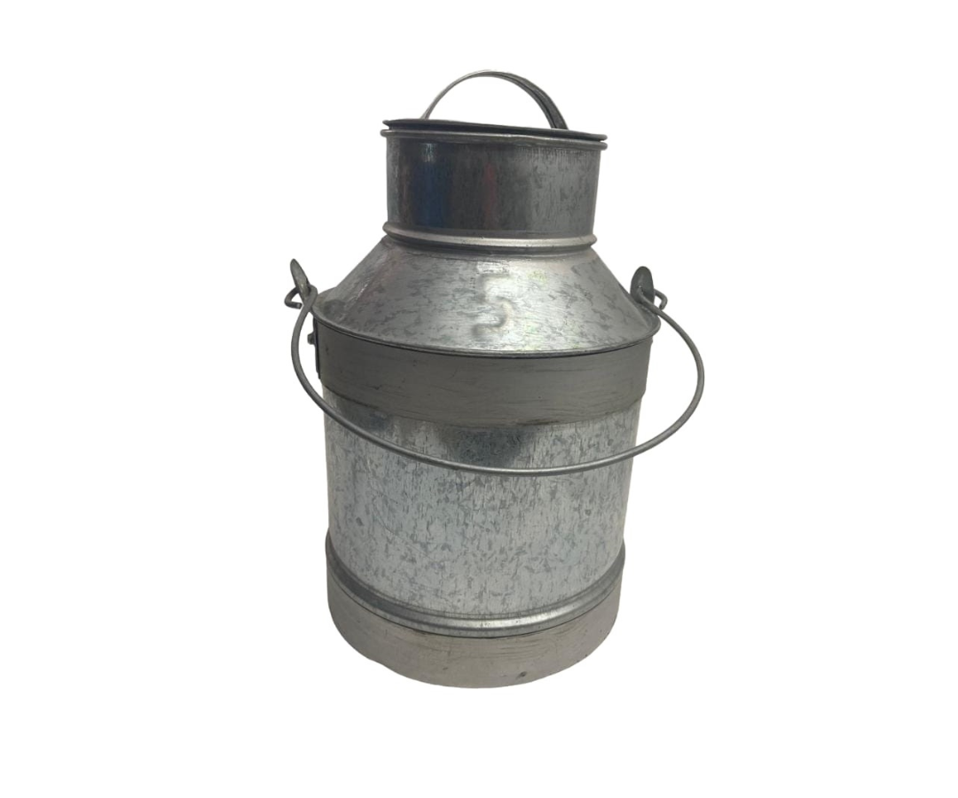 Bote Lechero Galvanizado 5 L | 28 x 18.5 cm – 946 g – Resistente y Funcional