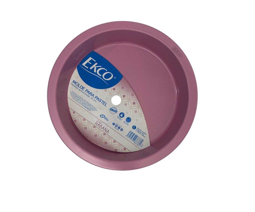 Molde Redondo para Pastel Ecko | 23 cm diámetro x 3.5 cm alto – Resistente y Práctico