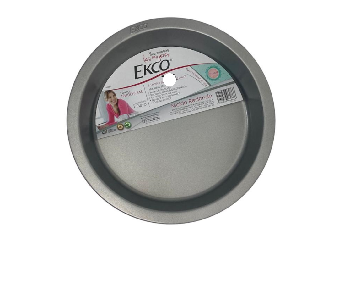 Molde Redondo para Pastel Ecko | 23 cm diámetro x 4 cm alto – 182 g – Antiadherente y Resistente