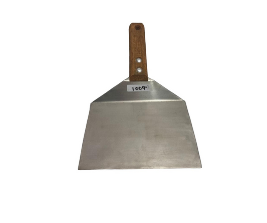 Hamburguesero Inoxidable Ancho 18 cm Liso con Mango de Madera | 29.5 x 18 cm – Resistente y Eficiente