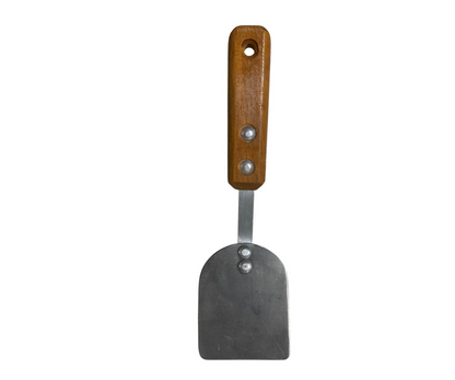 Volteador Inoxidable #1 Liso con Mango de Madera | 25 cm largo, 9.5 x 8 cm base, 96 g – Ligero y Práctico