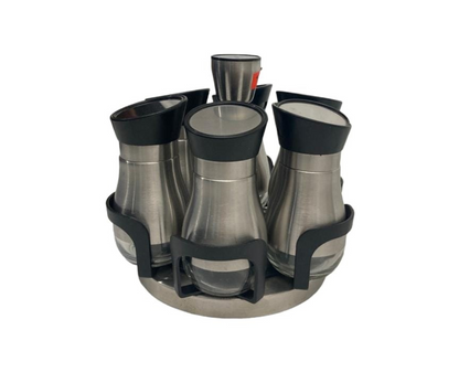 Juego de Especieros Inoxidable 6 Piezas | 19 cm x 15 cm, 1.168 g – Orden y Estilo en tu Cocina