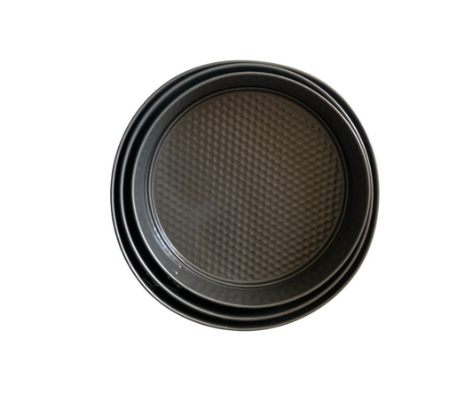 Juego de Moldes Desmontables Redondos (3 Piezas) | 28 cm, 26 cm y 24 cm diámetro – 1,050 g – Prácticos y Versátiles