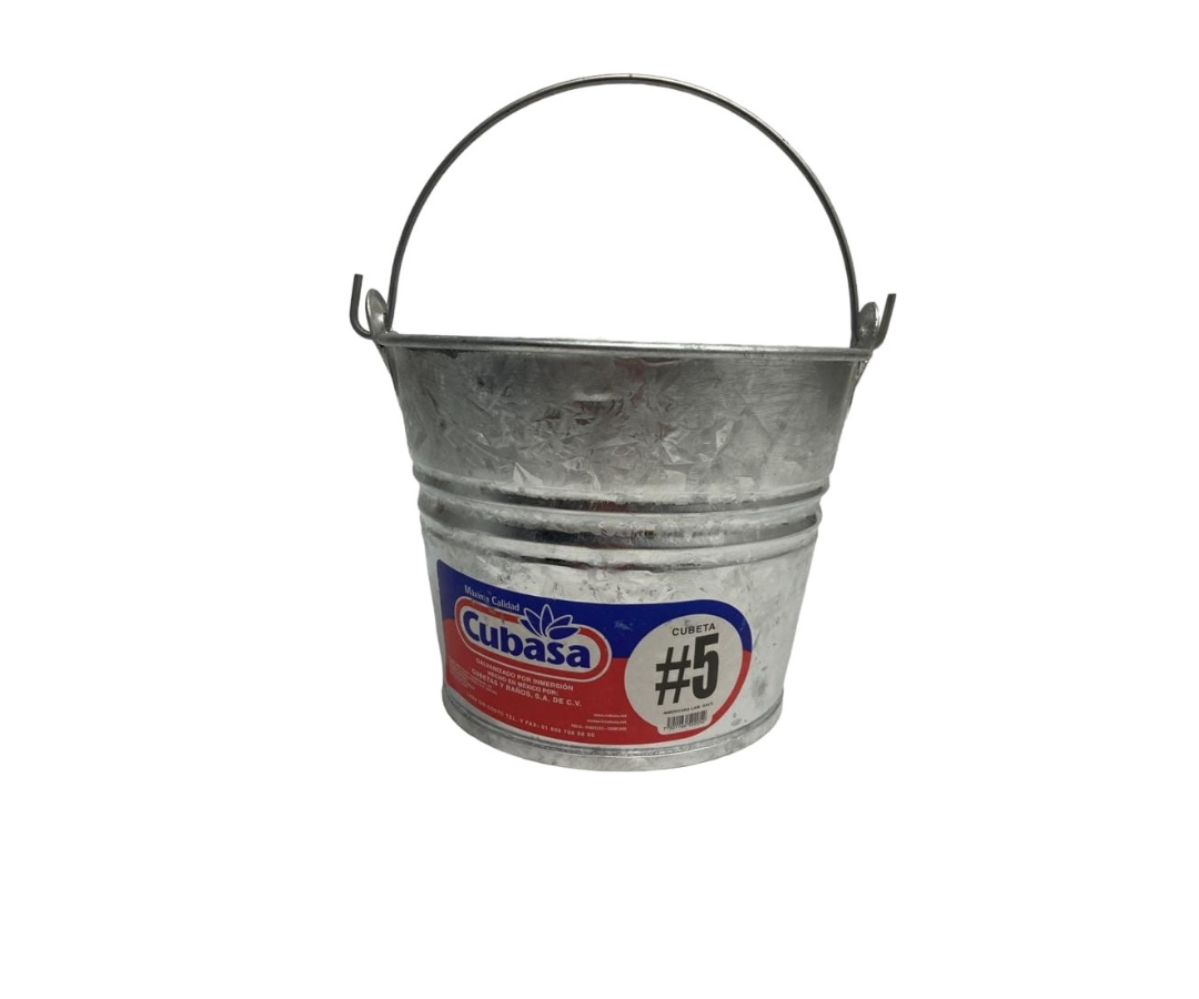 Cubeta Galvanizada #5 | 19 cm diámetro x 15 cm – 404 g – Resistente y Versátil