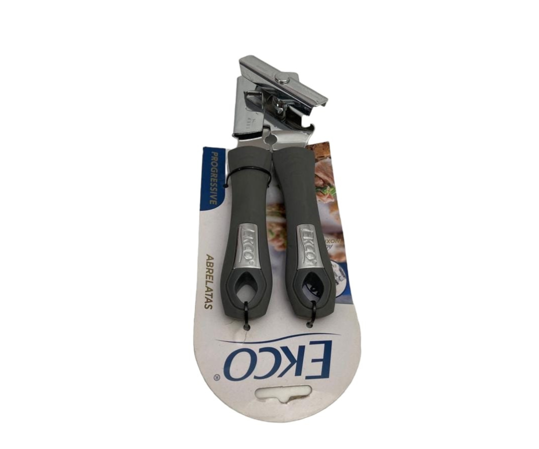 Abrelatas Ekco Progressive | Mango Ergonómico Soft Touch, Acero Inoxidable, Tipo Mariposa