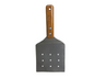 Hamburguesero Inoxidable Ancho 14 cm Perforado con Mango de Madera | 31 x 14 cm – 214 g – Resistente y Ergonómico