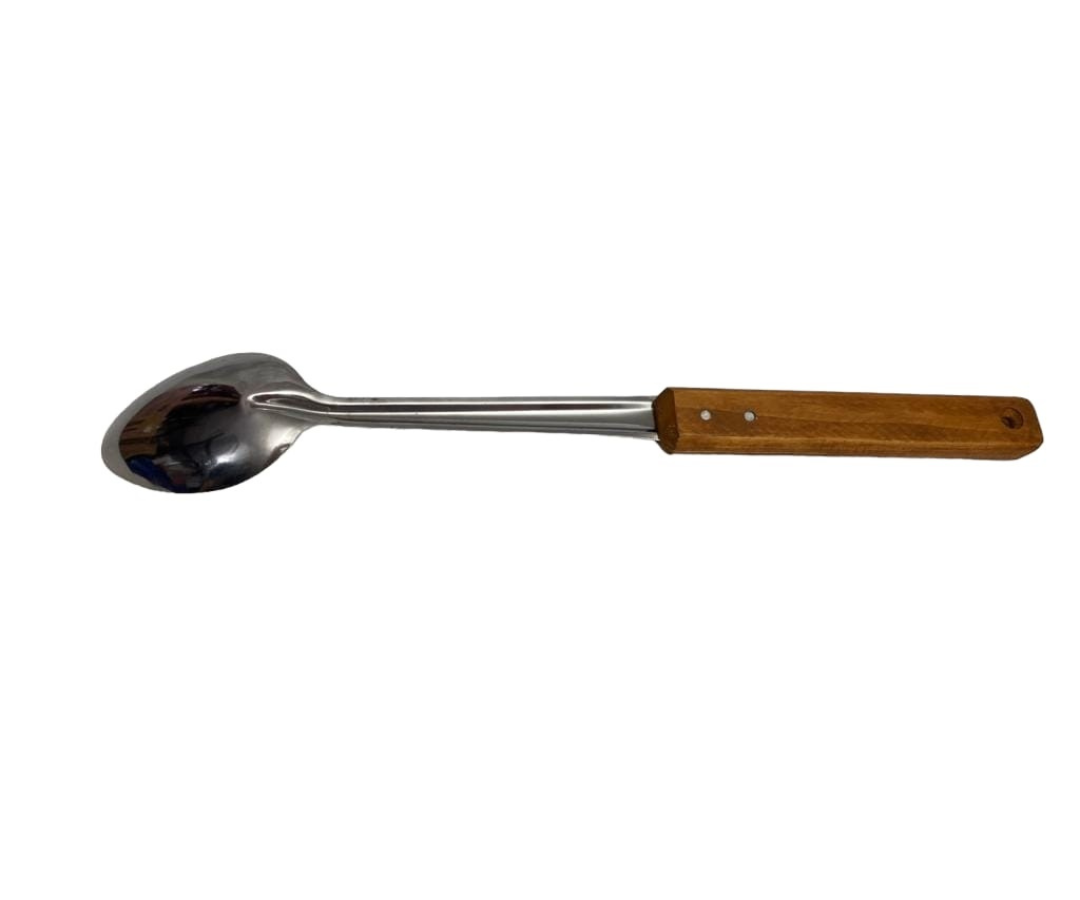 Cuchara Vianca #4 México de Acero Inoxidable con Mango de Madera 47 cm | Extra Larga y Resistente