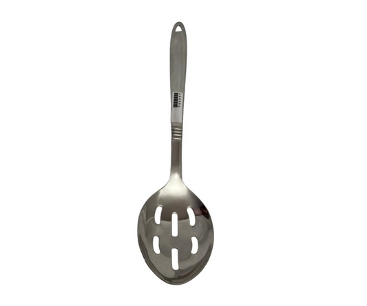 Cuchara de Lujo #6 Acero Inoxidable con 6 Perforaciones | 34 cm Pulido Brillante y Resistente