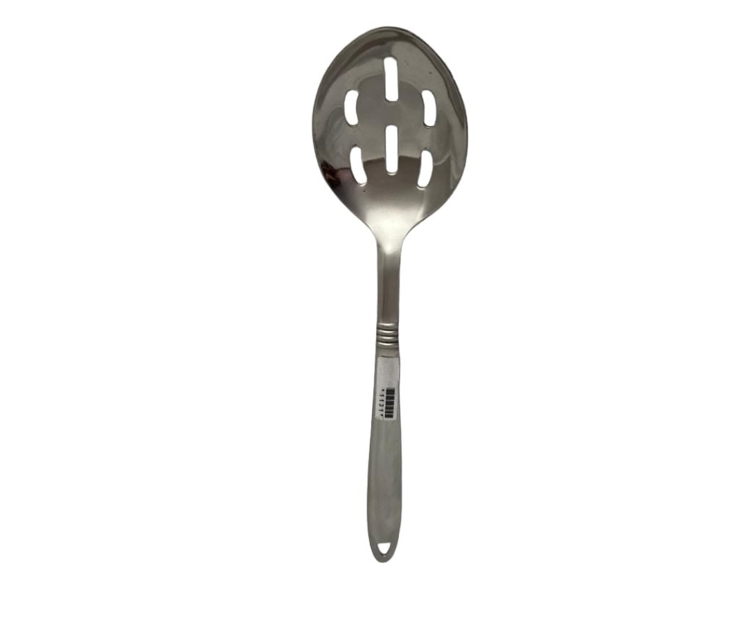Cuchara de Lujo #6 Acero Inoxidable con 6 Perforaciones | 34 cm Pulido Brillante y Resistente