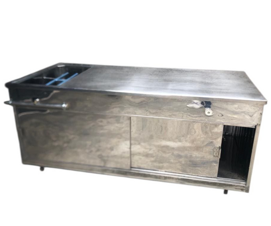 Mueble Inoxidable para Barbacoa con Plancha | 2.00 x 0.90 m