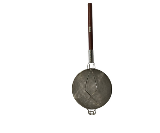 Coladera Inoxidable Profesional | 35 cm – Mango de Madera – Resistente y Práctica
