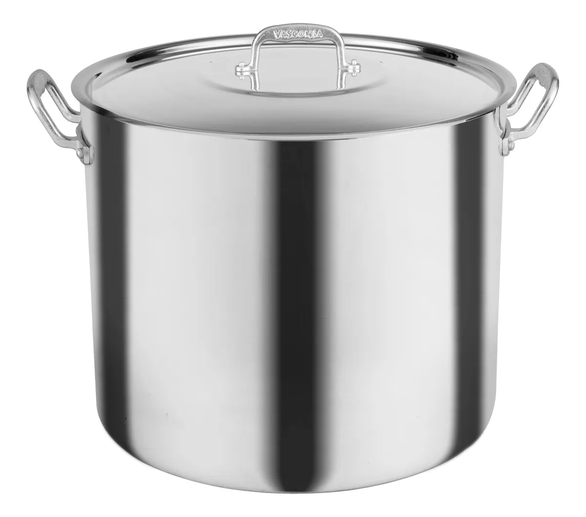 Olla Alta Recta Vasconia Acorazada 50L | Aluminio 4mm, Uso Industrial