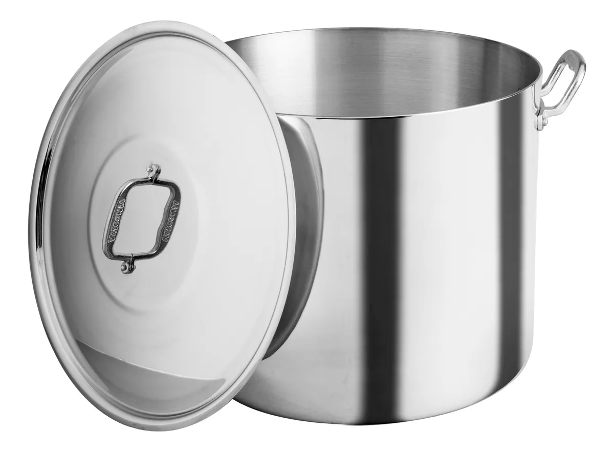 Olla Alta Recta Vasconia Acorazada 50L | Aluminio 4mm, Uso Industrial